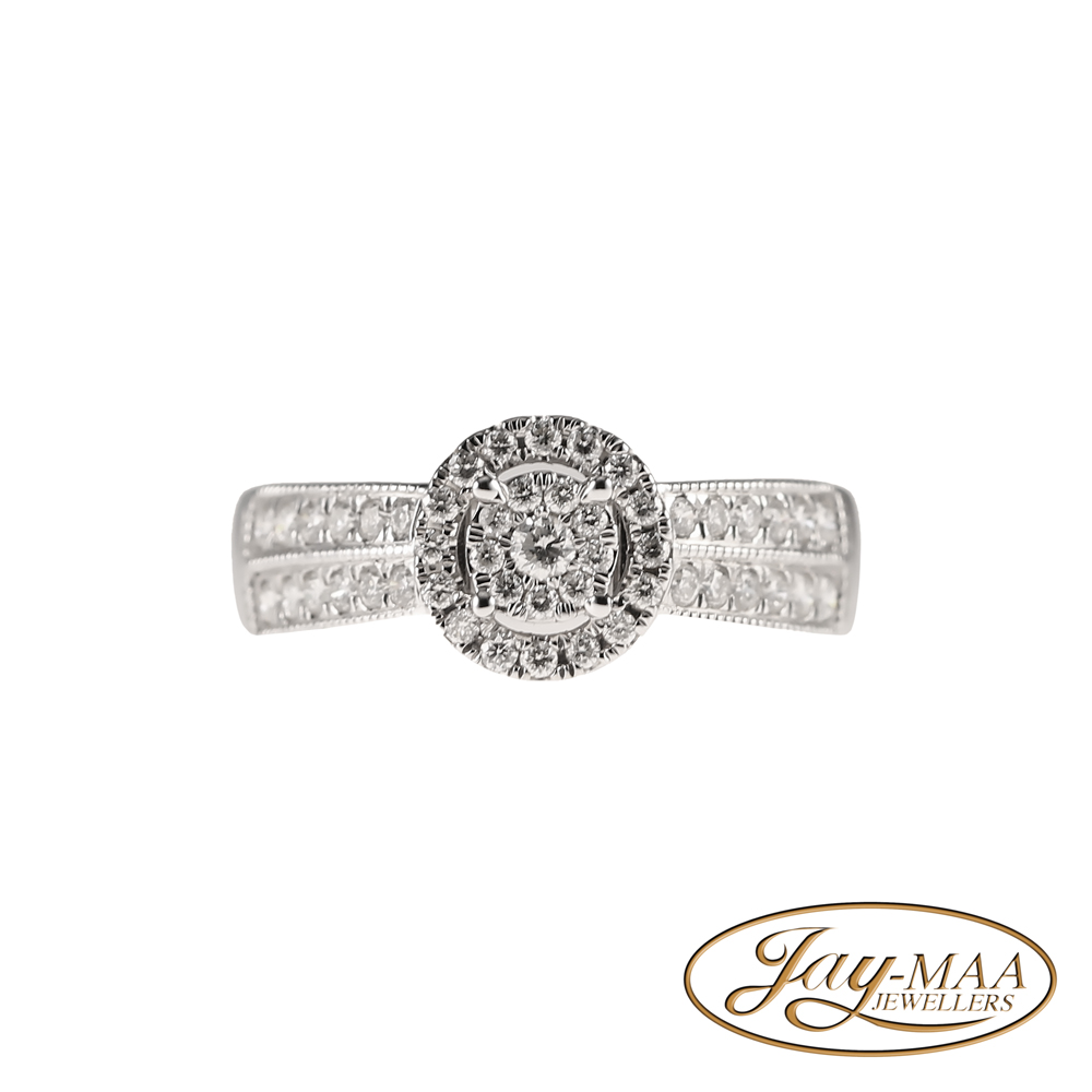 Jewellery-Ad-Social-Media-Jay-Maa-Jewellers-Halo-White-Gold-Diamond-Ring-5-Front