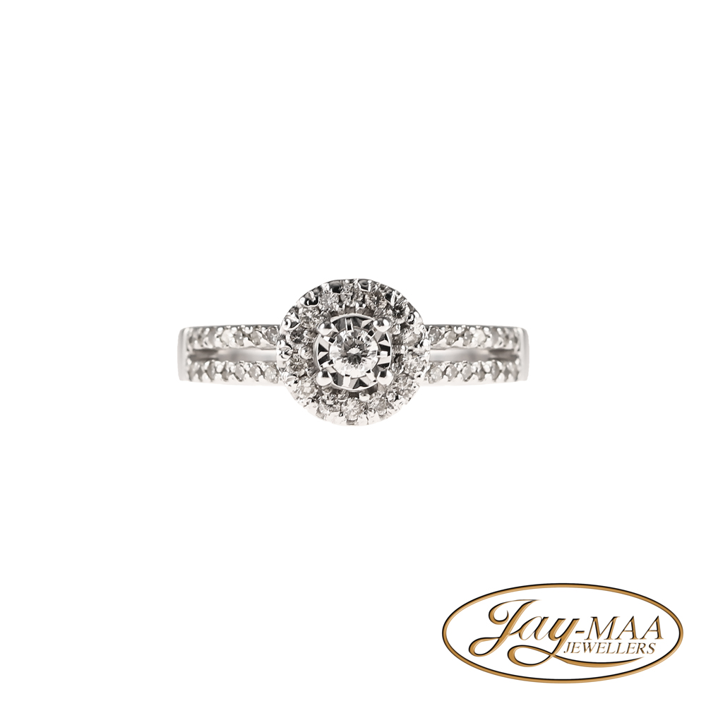 Jewellery-Ad-Social-Media-Jay-Maa-Jewellers-Halo-White-Gold-Diamond-Ring-6-Front