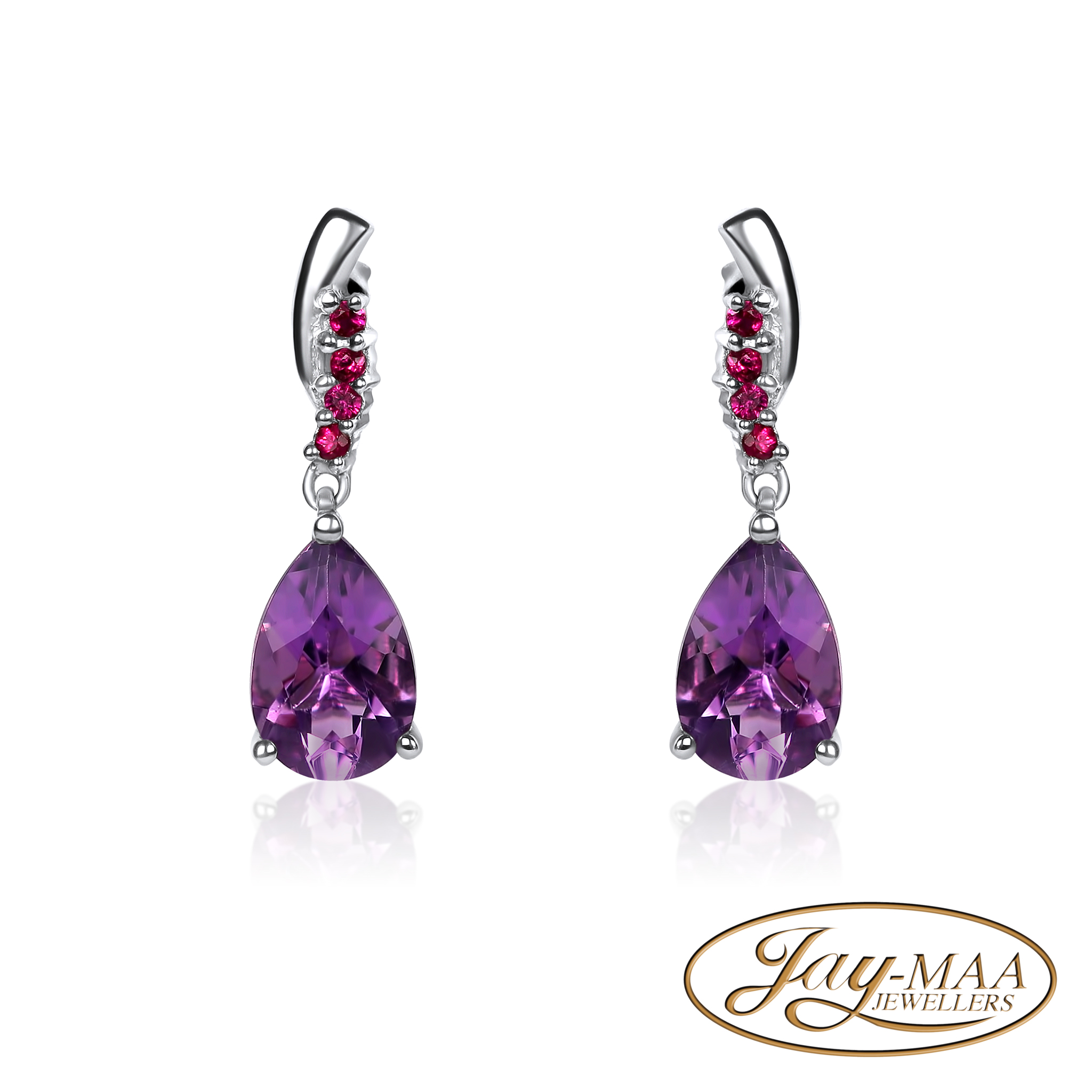 Jewellery-Ad-Social-Media-Jay-Maa-Jewellers-Silver-Bridal-Jewellery-Sterling-Silver-Amethyst-Tear-Drop-Earrings